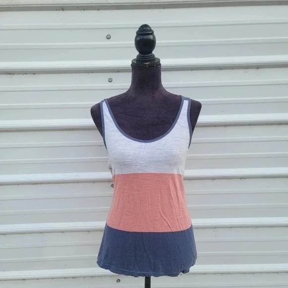 American Eagle Outfitters Racerback Tank Top Navy Pink White Athletic Fit sz S - Picture 1 of 8